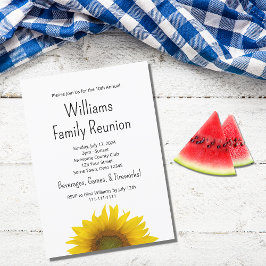Invitation Sunflower Moderne Simple Réunion familiale Bbq