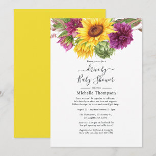 Invitation Sunflower Summer  Drive By Mariage ou Baby Shower