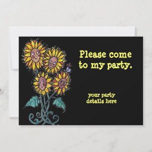 Invitation Sunflower Ukrainian Folk Art.