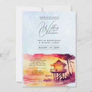 Invitation Sunset Beach Destination Mariage côtier