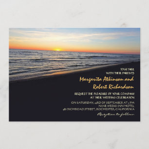 Invitation sunset beach mariage
