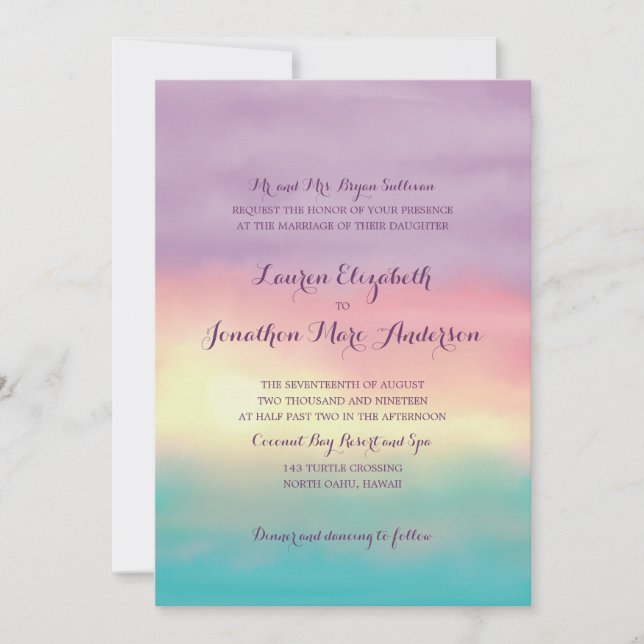 Invitation Sunset Romance | MARIAGE (Devant)