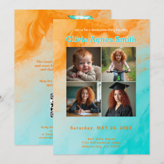 Invitation Sunset‑to‑Sea Milestone Collage QR Code