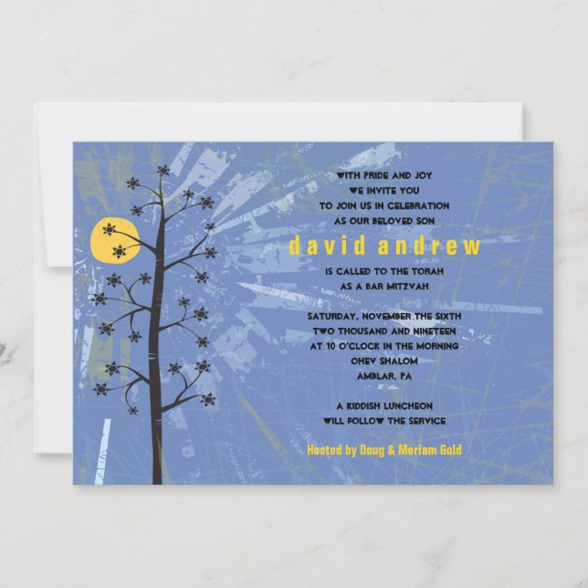 Invitation Sunset Tree Bar Mitzvah (Devant)