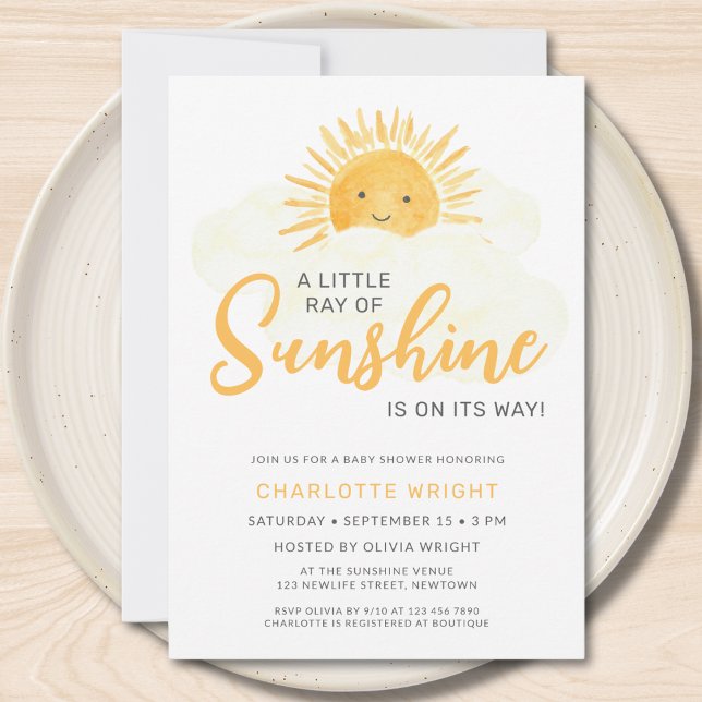 Invitation Sunshine Baby shower non sexiste (Créateur téléchargé)