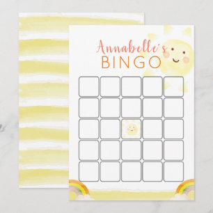 Invitation Sunshine Birthday Bingo Game Card