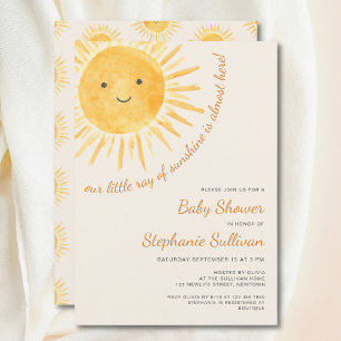 Invitation Sunshine Boho Baby shower solaire neutre pour les 
