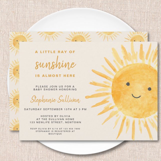 Invitation Sunshine Boho Baby shower solaire neutre pour les  (Créateur téléchargé)