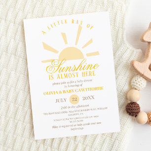 Invitation Sunshine Boho Élégant Baby shower photo neutre