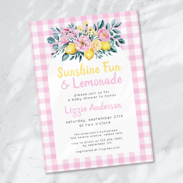 Invitation Sunshine Fun et Lemonade Floral Baby shower (Créateur téléchargé)