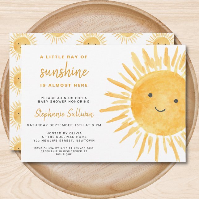 Invitation Sunshine Genre Neutre Boho Baby shower Soleil (Créateur téléchargé)