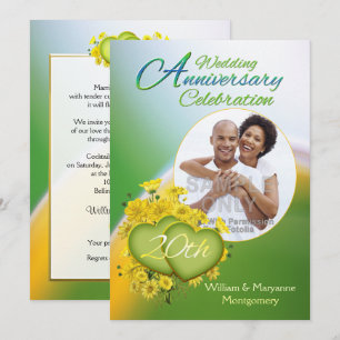 Invitation Sunshine Love 20th Mariage Anniversary Party Photo