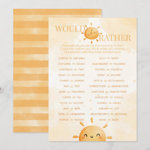 Invitation Sunshine Voudrait-Elle Plutôt Baby shower Jeu
