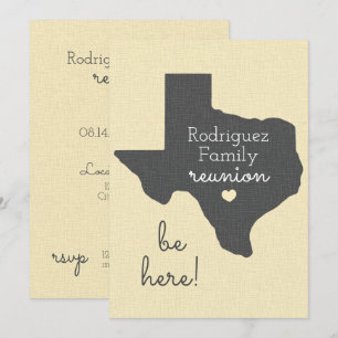 Invitation Sunshine Yellow State of Texas Family Reunion
