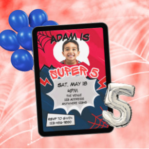 Invitation Super 5 Rouge Bande Dessinée Web Black 5ème Annive