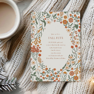 Invitation Super Boho Orange Fleur sauvage Whimsy Fall Fete