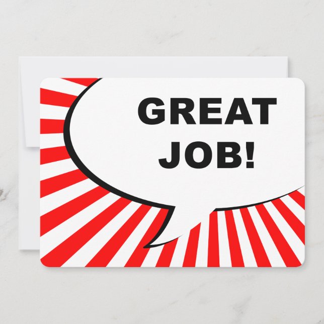 Invitation super boulot ! bulle comique (Devant)