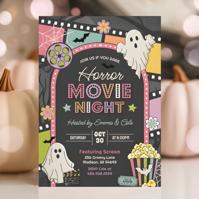 Invitation Super de la soirée cinéma Halloween (Créateur téléchargé)