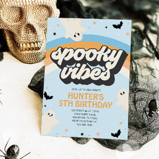 Invitation Super Éffrayant Vibes Garçon Halloween Anniversair
