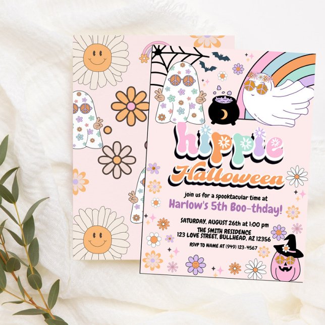 Invitation Super Fantôme Hippie Halloween Anniversaire (Créateur téléchargé)