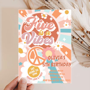 Invitation Super Five est un Vibe Retro Sunshine 5e anniversa