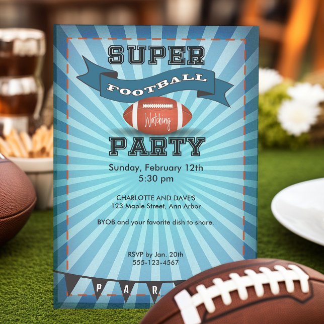Invitation Super Football Game Watching Party (Custom football party invitations)