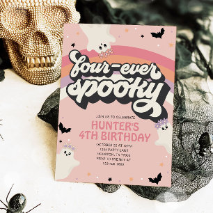 Invitation Super Fourever Éffrayante Fille 4e anniversaire Ha