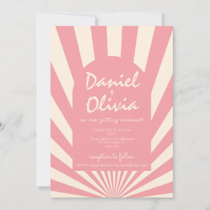 Invitation Super Funky Hippie 60 avec Mariage QR