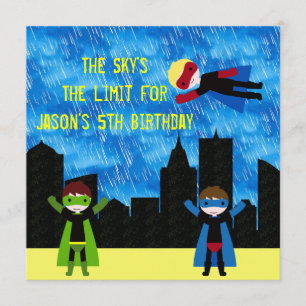 Invitation Super Hero Boys Bithday Party