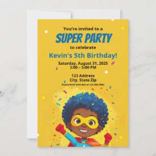 Invitation Super Hero Personnalisée Style Comic Bo