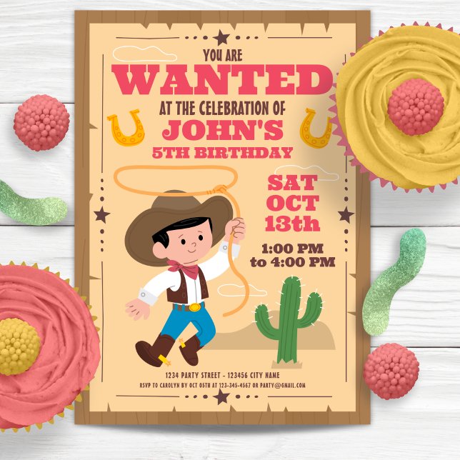Invitation Super mignonne Cowboy fête d'anniversaire (Super Cute Cowboy Birthday Party Invitation)