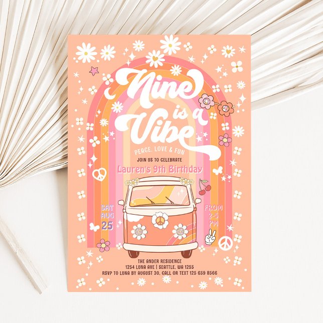 Invitation Super Nine est un Vibe Van Bus 9e anniversaire (Créateur téléchargé)