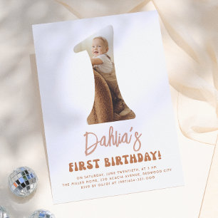 Invitation Super One Boho les années 70 Daisy Photo 1ère fête