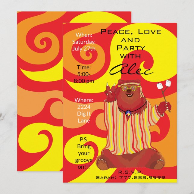 Invitation Super Peace Bear 1960" (Devant / Derrière)