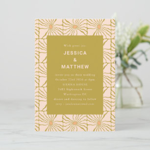 Invitation Super Retro Chartreuse Botanique Mariage tendance