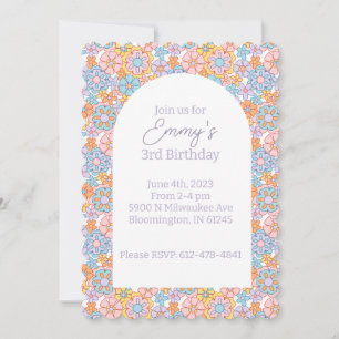 Invitation Super Retro Flower Power