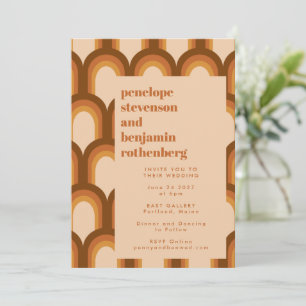 Invitation Super Retro les années 70 Brown Design Mariage Tou