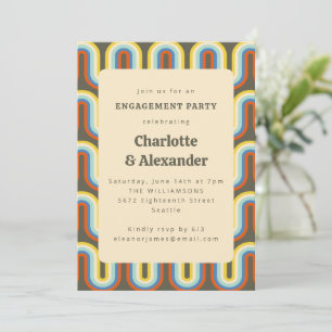 Invitation Super Retro les années 70 Olive Motif
