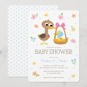 Invitation Super simple   5 Baby shower Garçon Petit Canards