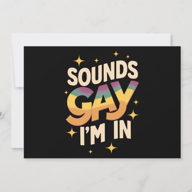 Invitation Super Sounds Gay I'm In LGBT Rainbow Pride (Devant)
