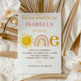 Invitation Super Sunshine Rainbow Anniversaire 1ère invitatio