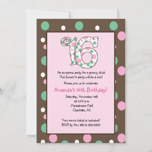 Invitation SUPER Sweet 16 Seize Anniversaire