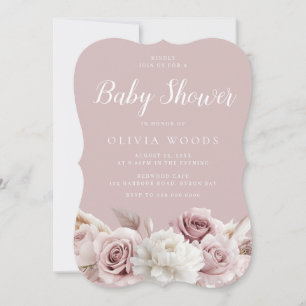 Invitation Superbe Baby shower Rose Blush & Dusty