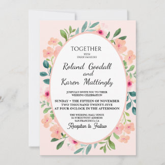 Invitation Superbe Baie de Mariage floral