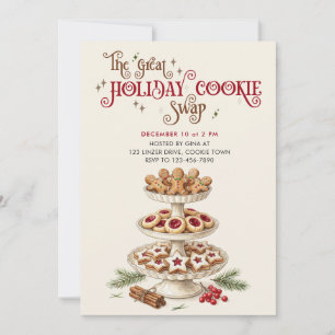 Invitation Superbe échange de biscuits de Noël, fête de la pâ