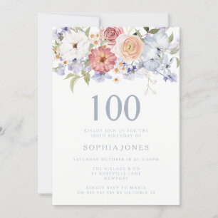 Invitation Superbe fête botanique florale 100e anniversaire