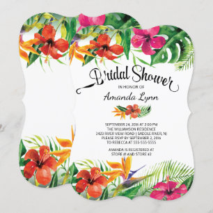 Invitation Superbe Fête des mariées de fleurs tropicales