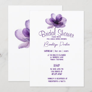 Invitation Superbe Mariage de fleurs violettes
