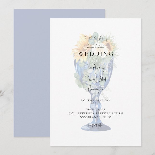 Invitation Superbe Mariage méditerranéen toscan II (Devant / Derrière)