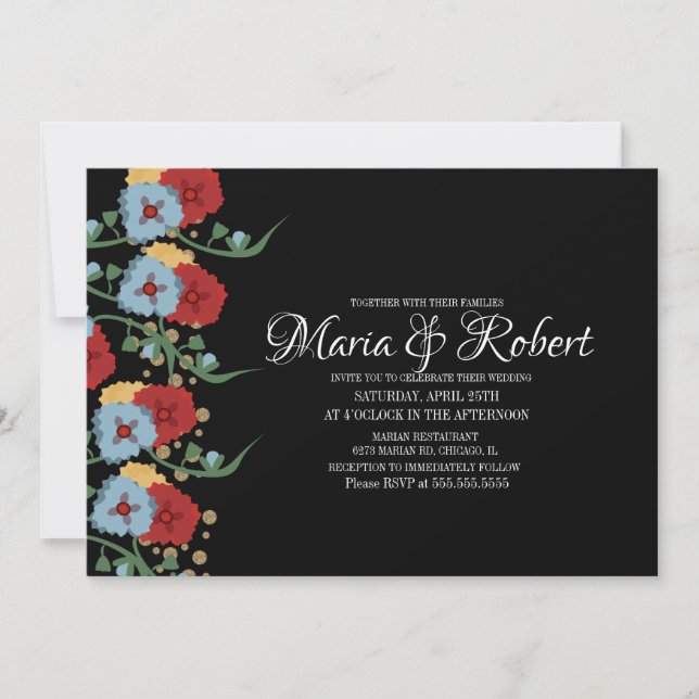 Invitation Superbe Parties scintillant mexicaine de verdure V (Devant)